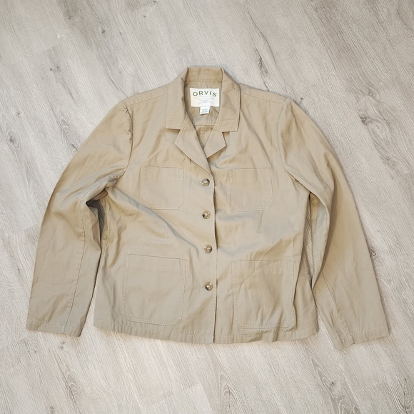 Womens Orvis Khaki Lightweight 4 Button Blazer Size 12 - Picture 1 of 6